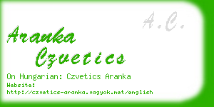 aranka czvetics business card
